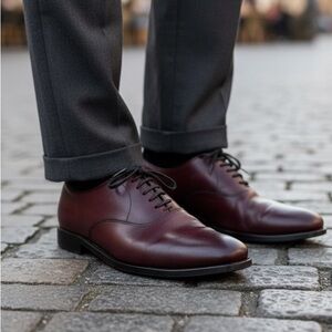 Allen Edmonds CARLYLE Men's Leather‎ Plain-Toe Oxfords 10 EEE Dark Chili USA